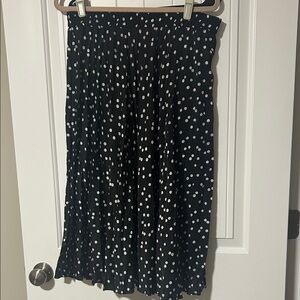 Time and Tru Black and White Polka Dot Midi Skirt
